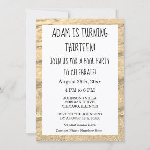 13. Geburtstag Custom Age Name Water Abstrakt 2023 Einladung