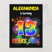 13. Geburtstag - Fun Fireworks, Regenbogen-Look "1