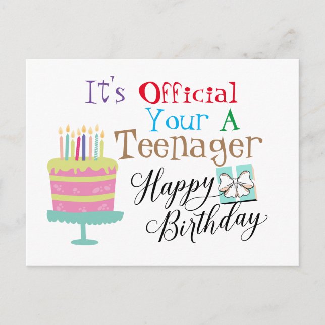 13 Geburtstag glücklich Postkarte (Vorderseite)