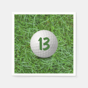 13. Geburtstag Golf Ball auf Grass Napkins Serviette