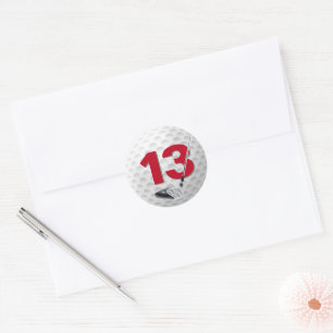 13. Geburtstag Golf Ball Design Runder Aufkleber