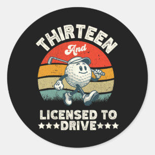 13. Geburtstag Golf Boys Geburtstag Par T-Shirt 13 Runder Aufkleber