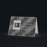 13. GEBURTSTAG, Grandson, Grunge Gray Streifen Karte<br><div class="desc">Ähnliches Bild für Einladungen im Alter von 13,  16,  18 und 21 Jahren verfügbar.  Auch für Geburtstagsgrüße in den gleichen Kategorien,  aber für bestimmte Titel,  z.B. Sohn,  Enkel und Typ. Die Textur der Imitate verleiht ihr einen leichten Grunge-Effekt.</div>