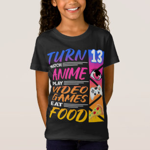 13. Geburtstag I Manga I Gamer I 90s Kawaii Pizza  T-Shirt