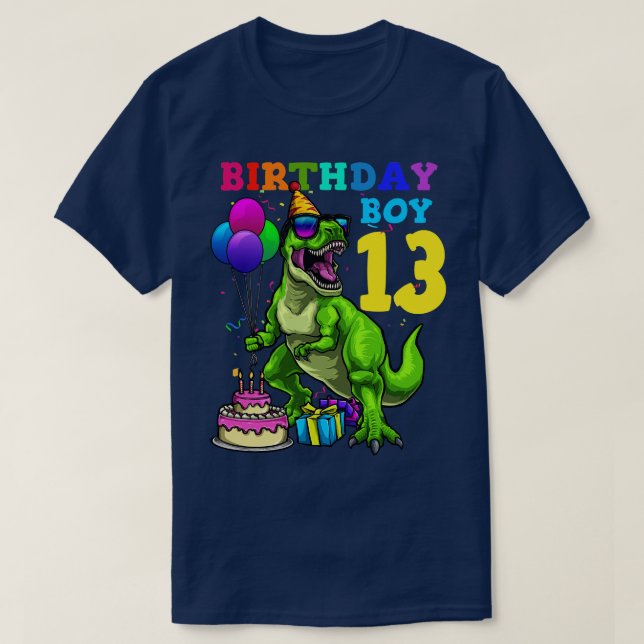 13. Geburtstag Junge 13 Dinosaurier T-Shirt (Design vorne)