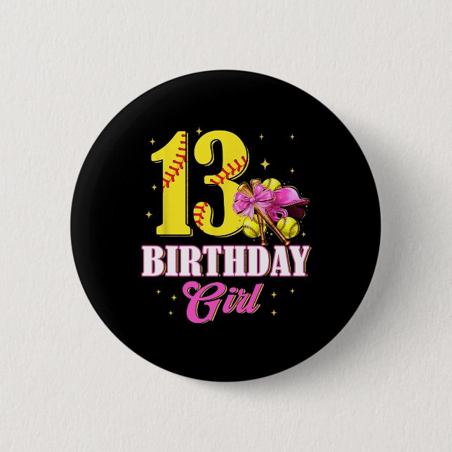 13. Geburtstag Mädchen Kokette Weiche Schleife 10  Button (Vorderseite)