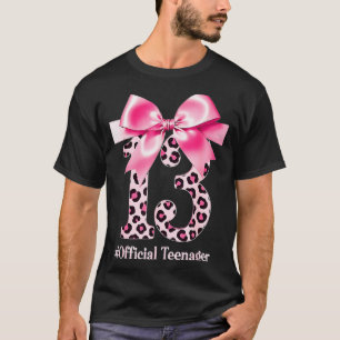 13. Geburtstag Mädchen Nk Coquette Schleife Leopar T-Shirt