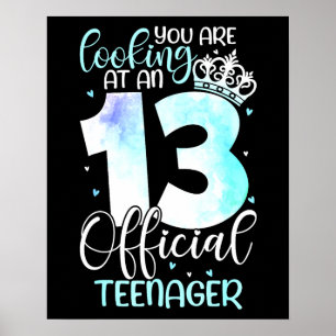 13. Geburtstag Mädchen Süß Offiziell Teenager Gebu Poster