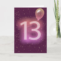 13. Geburtstag Neon-Schild und Ballon