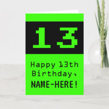 13. Geburtstag: Nerdy / Geeky Style "13" und Name