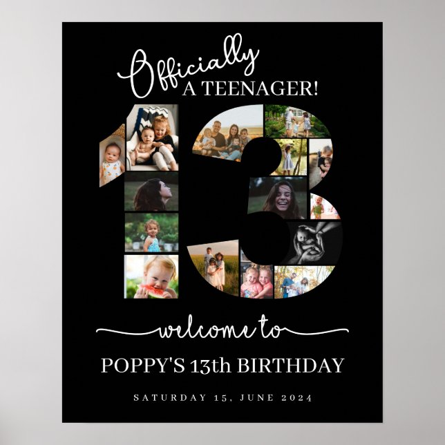 13. Geburtstag offiziell eine Teenager-Foto-Collag Poster (Vorne)