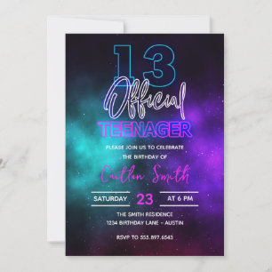 13. Geburtstag Offiziell eine Teenagergalaxie Einladung