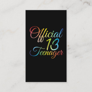 13. Geburtstag Offizieller Teenager 2008 Visitenkarte