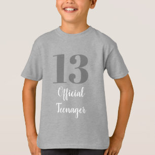 13. Geburtstag Offizieller Teenager Grau Weiß Ange T-Shirt