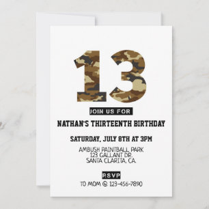 13. Geburtstag, Party, Armee, dreizehn, Geburtstag