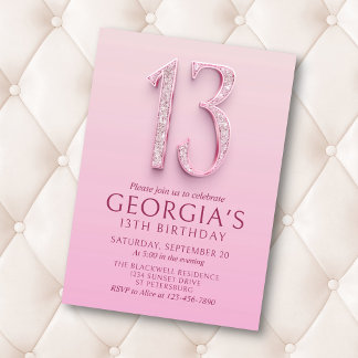 13. Geburtstag Pink Diamonds Einladung