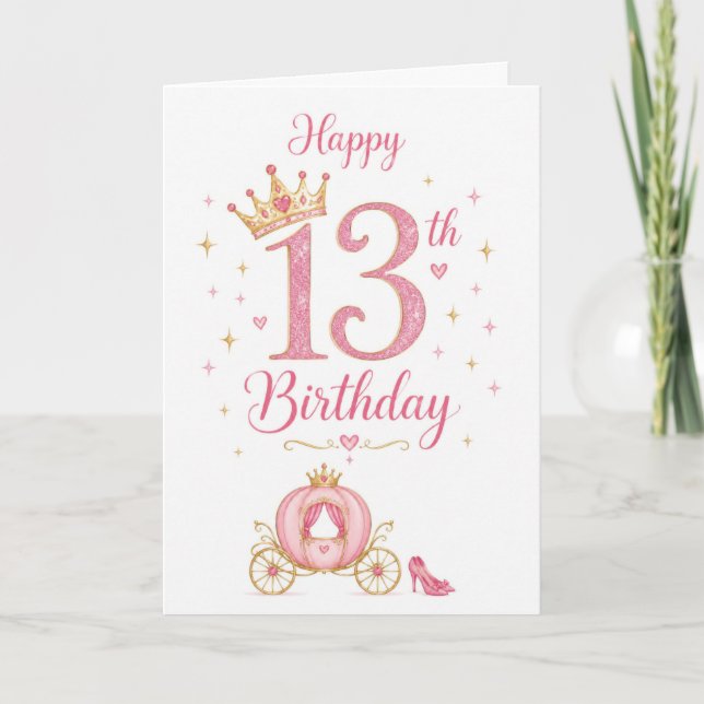 13. Geburtstag Prinzessin Karte (Vorderseite)