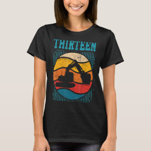13. Geburtstag Retro Bagger Baufahrzeug T-Shirt