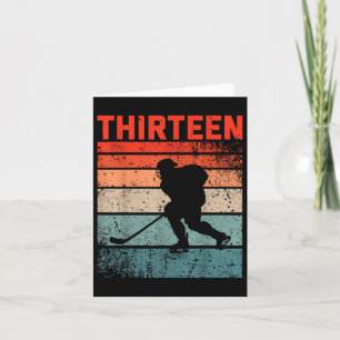 13. Geburtstag Retro Eishockey 13 Jahre alter Jung Karte