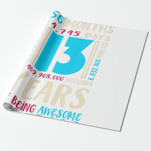13. Geburtstag Shirt für Kinder Geschenk Alter 13 Geschenkpapier
