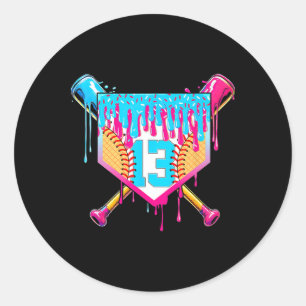 13. Geburtstag Softll Eis Drip 13 Jahre Junge G Runder Aufkleber