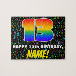 13. Geburtstag — Spaß, farbenfrohe Musiksymbole & Puzzle