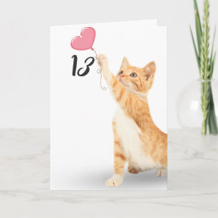 13. Geburtstag Tabby-Katze Karte
