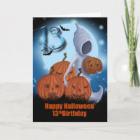 13. Geburtstags-Halloweengeist und -kürbise