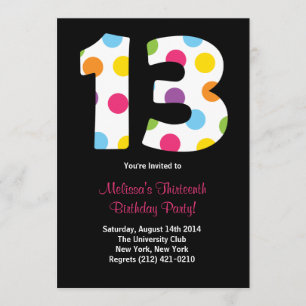 13 Geburtstags-Party Einladung