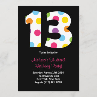 13 Geburtstags-Party Einladung