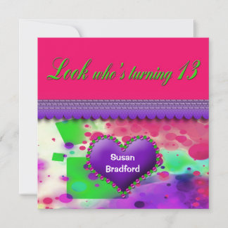 13. Geburtstagsfeier Einladung - Mädchen