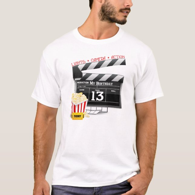 13. Geburtstagsfilm-Party T-Shirt (Vorderseite)