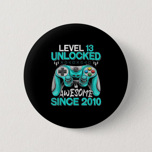 13. Geburtstagsgeschenkboys Stufe 13 Entsperrt Pha Button (Vorderseite)