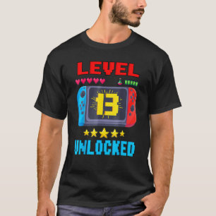 13. Geburtstagsjunge Stufe 13 Entsperrte Videospie T-Shirt