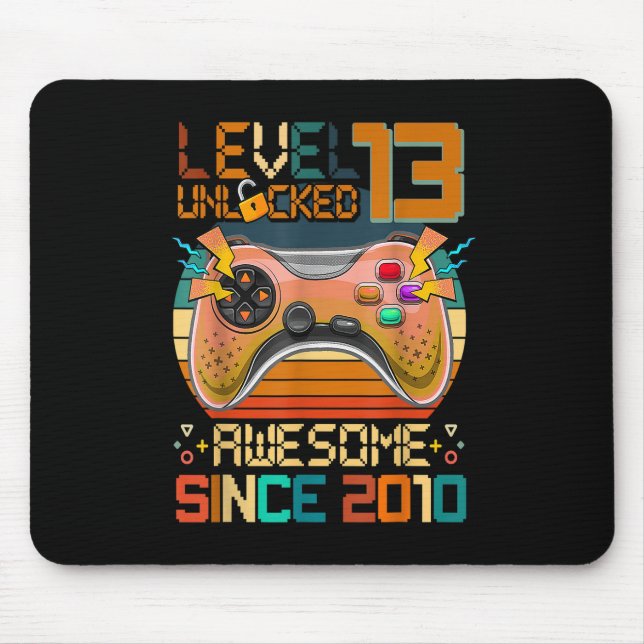 13. Geburtstagskameraden Videospiel Stufe 13 Unver Mousepad (Vorne)