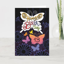 13. Geburtstagskarte Butterlies Hand Letter Card