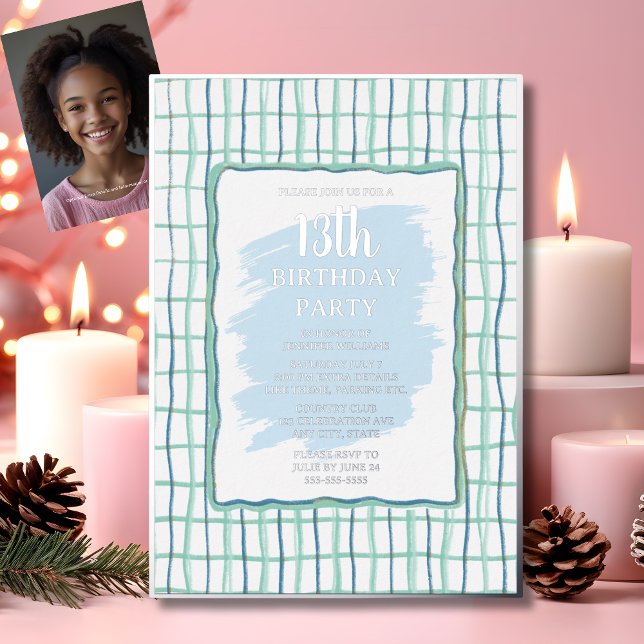 13. Geburtstagsparty Handgezeichnete Foil Einladun Folieneinladung (Von Creator hochgeladen)