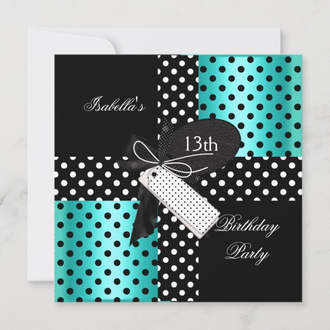 13. Geburtstagsparty Teenagermädchen Einladung (Vorderseite)