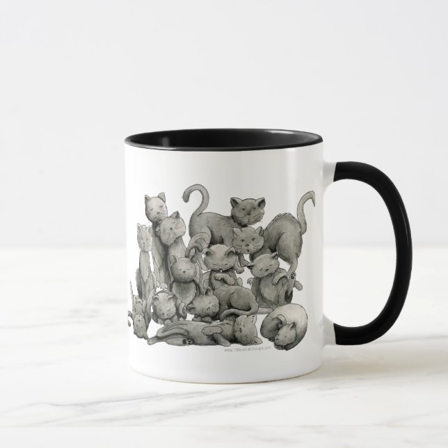 13 glückliche schwarze Katzen-Tasse Tasse (Rechts)