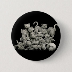 13 glücklicher schwarze Katzen-Knopf Button