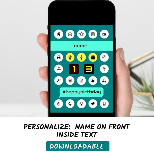 13. Hashtag Computing Geburtstag hinzufügen Karte (Von Creator hochgeladen)