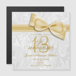 13. Hochzeitstag Damaskus und Imitate Bow Magneteinladung