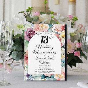 13. Hochzeitstag Elegantes Drehbuch Einladung