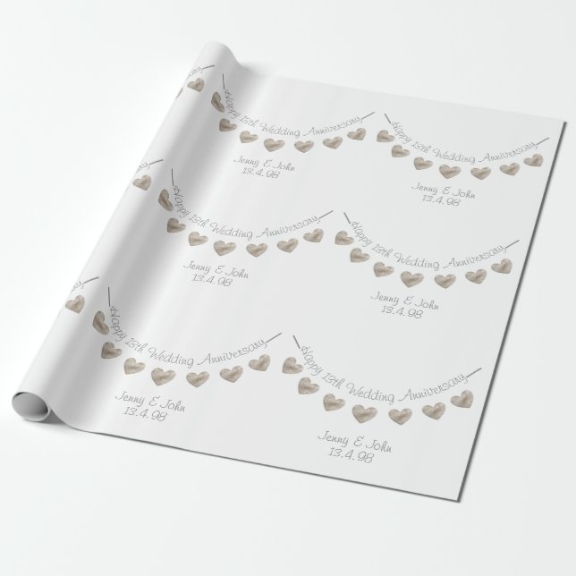 13. Hochzeitstag Geschenkpapier (Ungerollt)