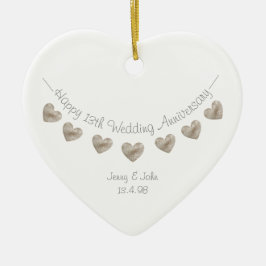 13. Hochzeitstag Keramik Ornament