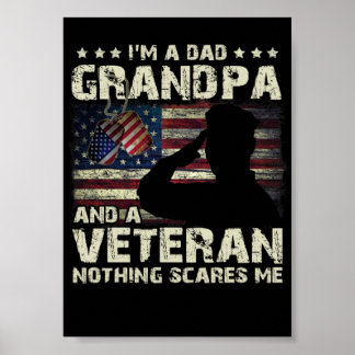 13 Ich bin ein Vater Großvater ein Veteran Shirt m Poster