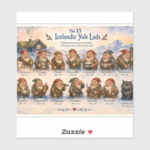 13 Isländische Jul-Lads Weihnachten in Island Aufkleber