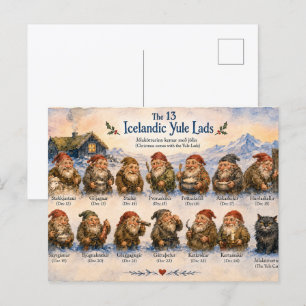 13 Isländische Jul-Lads Weihnachten in Island Postkarte