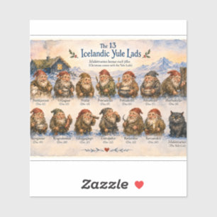 13 Isländische Weihnachtsmänner Weihnachten in Isl Aufkleber