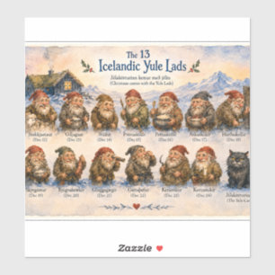 13 Isländische Weihnachtsmänner Weihnachten in Isl Aufkleber